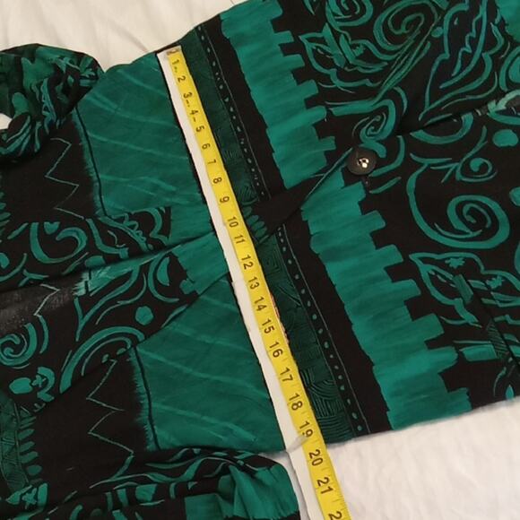 Vintage Irwin Alan Women's Size 13/14 Green and Black Patterned Blazer. Office - Picture 8 of 9